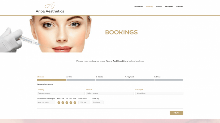 beauty salon website