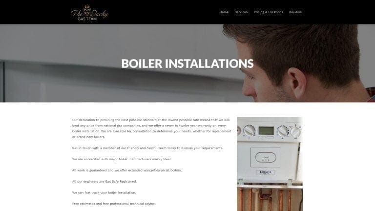 gas engineer web design