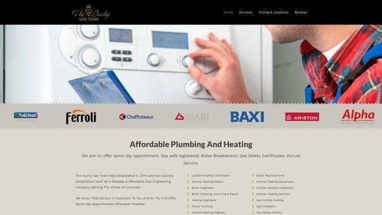 plumbing web design